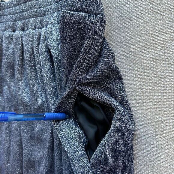 NWT Golden Goose Silver‎ Blue Shimmer Midi/Maxi Skirt Size S Navy Lurex - Picture 3 of 8